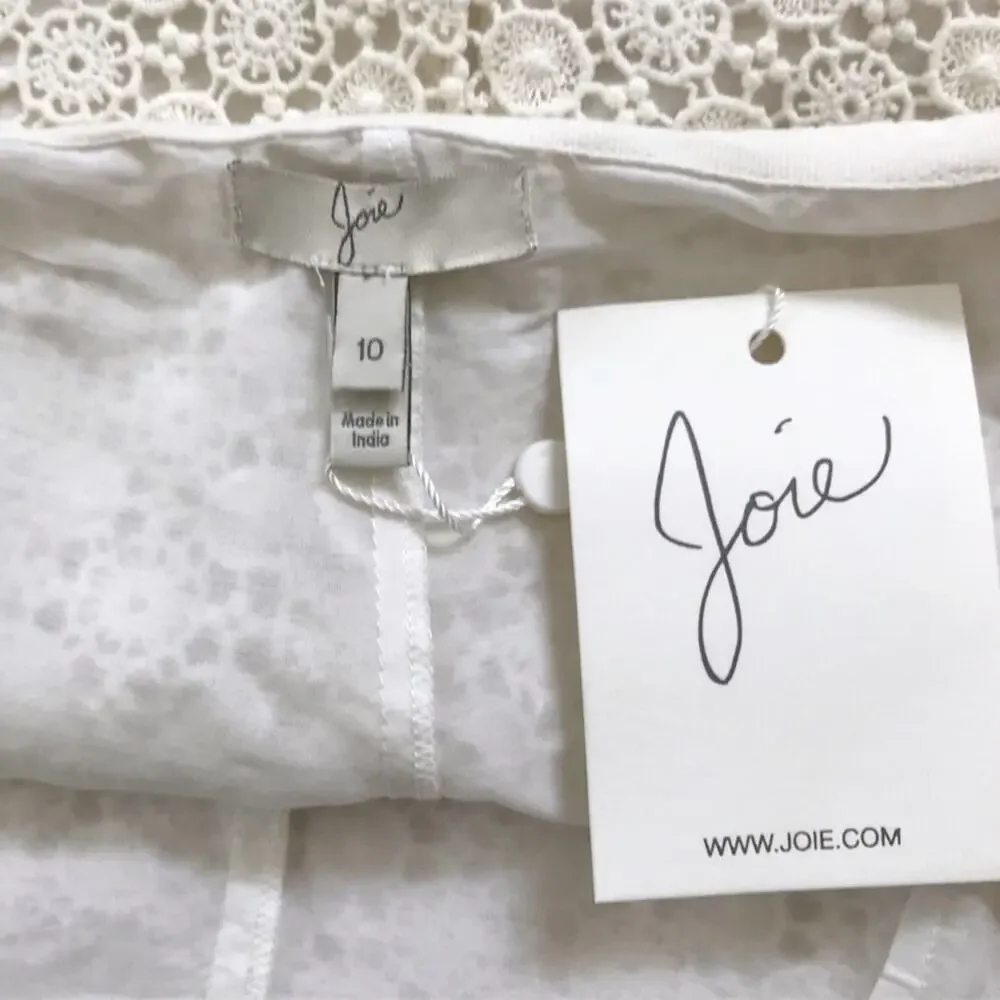 Joie NWT Lace Shorts Floral High Rise Ivory White Romantic Size 10
